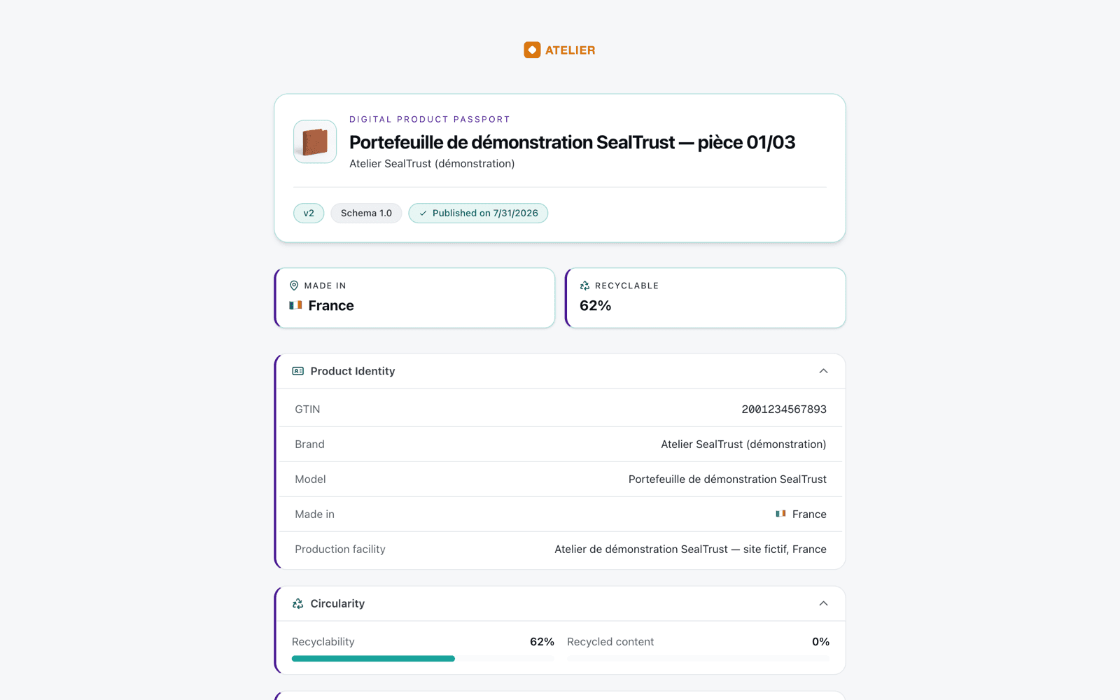 Le passeport numérique de produit